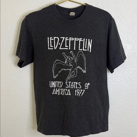 Vintage -LED Zeppelin Black Graphic T-Shirt- Large - Picture 1 of 3